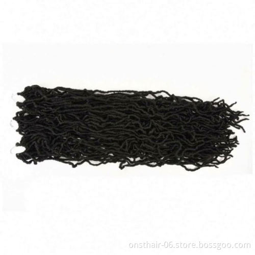 MYZYR Bohemian Faux Locs Curly Crochet Braiding Hair 21Strands Crochet Hair Extensions 36Inch Synthetic Hair Ombre Braids